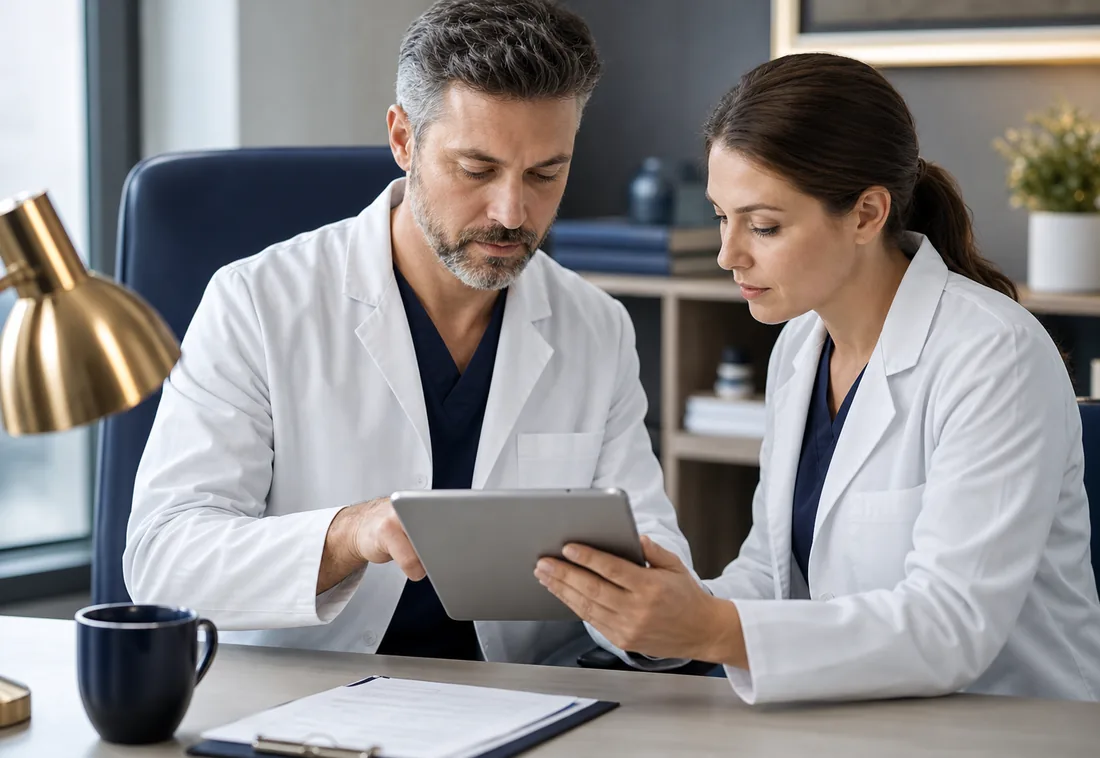 Pharmacy team coordinating with prescribing physicians on compounded mebendazole orders